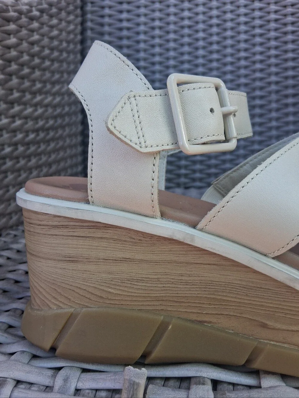 Sorel Cream Strappy Wedge Sandals - Comfort Platform